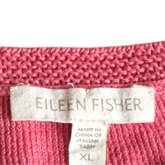 Eileen Fisher Knit Tank XL Pink Hemp Scoop Neck Classic Stretch Fit Colorful - Picture 6 of 7